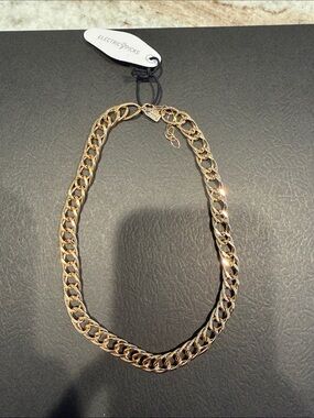 Electric Picks Polished Gold Curb Chain Necklace